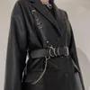 Kemerler Moda Lüks Kadın Siyah Pu Deri Harness Bel Kemeri Goth Korse Bondage Kadın Aksesuarları Gotik Giysiler