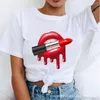 T-shirts de femmes T-shirts Summer Femme décontractée T-shirts Sexy Lip Printing Tshirt Femme Cherry Top Tee