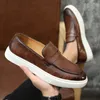 Casual schoenen luxe heren slip op cent loafter Leisure lederen mannelijke comfortabele geutsus -tubculino zapatos hombre