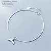 Anklets Modian Simple Cute Mermaid Tail Anklet for Women Fashion 925 Sterling Silver Link Chain Animal Anklet Fine Jewelry Girl Gift L46