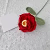 Decorative Flowers Simulated Handmade Rose Artificial Finished Knitting Flower Crochet Valentine's Day Gift Home Decorations