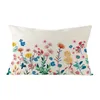 Floral Pillow Cases Standard Size Linen Fabric Fade Resistant Pillowcase