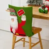 Chair Covers Christmas Cover Dining Room Protector Cute Snowman Santa Claus Designed Seat Home Decor