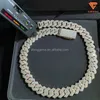 Luxurious Design Jewelry VVS Moisanite Iced Out Cuban Link Chain 925 Sliver Rose Gold plaqué 18 mm Pass Diamond Tester Collier