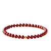 Strand Red Year's Models Transfer Beads Cinnabar Armband Women's 2024 Explosive Light Luxury Bungee Rope