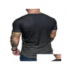 Herren T-Shirts Herren T-Shirts Gradient Kurzarm T-Shirt Mode runde Nacken Tee Retro Loose High Street Casual Drop Lieferung Dhbej