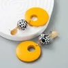 Dangle Earrings Creative Lemon Yellow Environmental Protection Wood For Women Drop Long Ethnic Bohemian Romantic Fashion Jewelry
