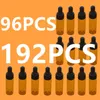 Bouteilles de rangement 192pcs 8pcs / pack 5 ml Mini Amber Glass Dropper Bottle pour huile essentielle avec des conteneurs vides cosmétiques PAC