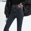 Women's Jeans Autumn And Winter 2024 Tight Small Foot For Women With High Waist Slim Fit 9-point Pencil Pants Y2k