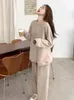 Home Clothing Basic Autumn Pajama Sets Women Simple Soft O-neck Loose Leisure Comfortable Breathable Chic Lady Sleepwear Night Trendy