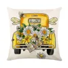 Kudde Cover Linen Print Elf Bee Lattice Cushion Case Living Room SOFA CUSHION COVER