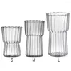 Verres à vin en verre côtelé tasse glacée café pour boisson à eau jus de bière cocktail idéal drinkware cadeau hommes femmes 3 capacités