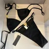 Bikini sexy Badebekleidung Designer Frauen Badeanzug zwei Pice -Set Luxus Gold Bikinis Designer Badeanzug