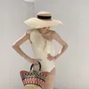 Mulheres férias Biquíni de maiô de férias estiloso com um ombro de roupas de banho de roupa de banho de roupas de banho de nadar de nadar de swim rhinestone logotipo para moda de banho de festa na praia
