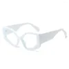 Lunettes de soleil Cat irrégulier Eye Blue Lumières Lumières Fashion Polygone Oversized Computer Eyeglass Anti-Blue for Women Men