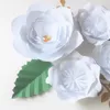 Party Decoration DIY Giant Paper Flowers Backdrop Flores Artificiales 4PCS Artificial Leaves Wedding & Deco Home White