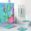 Maty do kąpieli 4PCS Ręcznie malowany motyl Banyo Paspas łazienkowy dywan toaletowa mata Tapis Salle de Bain Alfombra bano