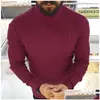 Men'S Sweaters Mens Fashion Winter High Neck Thick Warm Sweater Men Turtleneck Brand Slim Fit Plover Knitwear Male Double Collar Drop Dhe2M