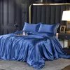 Ensembles de literie français romantique romantique en satin lavé en soie de luxe Couchette de couette de courtepointe King Taille avec draps de lit de paquet d'oreiller