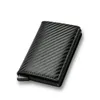 New Carbon Fiber Blocking Men's Credit Card Holder Leather Bank Card Wallet Case Cardholder Protection Purse For Women