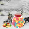 Bouteilles de rangement 5 pcs contenants en plastique transparent de Noël couvercle de boucle de bonbons de Noël