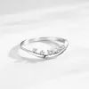 Klusterringar ljus lyx S925 full kropp ren silver minimalistisk ins geometrisk design kvinnors mikro inlagd staplad ring