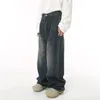 IEFB Baggy Jeans Trend Mens estilo coreano Loue Large Denim Troushers Fashion Fashion Vintage Mid High Wistide Casual Pants 9C1226 240323