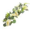 Candle Holders Rose Garland Holder Artificial Flower Rings Wreath Wreaths Tabletop Centerpieces For Tables Decorative Pillars