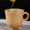 Tazze giapponese di latte di legno creativo giapponese bere caffè in legno di faggio con manico solido casual