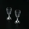Kieliszki do wina dostosuj S Rhinestones Stojak akrylowy Podstawa ze stali nierdzewnej Kryształowy szklany kubek ślub Transparent Set