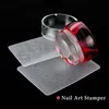 1set Mirror Nail Stamper Clear Silicone Head Manicure Scraper Transfer Mallar Tryck satser Nagelkonst Stampingplattor