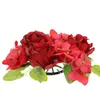 Candle Holders Centerpiece Floral Wreath Ring Artificial Rose Hydrangea Garland