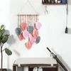 Tapestries Handwoven Colorful Leaf Tapestry Exquisite Wood Beads Vintage Wall Hanging Children Room Nursury Decors-A