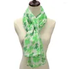 Szaliki Shamrock White Clover drukowana szalik nieskończoności na Dzień Świętego Patryka Trifolium Repens Green Shawl National of Ireland Gift