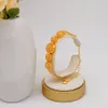 Luxus Dubai Gold Farbschmuck Sets African Indian Braut für Frauen unregelmäßige Quasten Lange Halskette Armband Ohrring Ring Set 240402