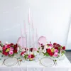 akrylplast eller glaskristall klar kandelabra för bröllopsbord ljusstake hållare 8 arm ljus stativ för festhändelse dekoration