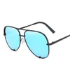 Sonnenbrille im glazzigen Stil Doppelstrahl Kröte Spiegel- und Frauen -Trendbrille