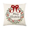 Oreiller décorations de Noël 2024 Oreiller de lancer Couvrer la lettre de décoration intérieure Impression de chaise de linge canapé-oreiller 45x45cm