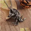 Pendant Necklaces Vintage Gothic Octopus Witch Figure Necklace For Men Women Hip Hop Punk Jewelry Drop Delivery Pendants Otzqi