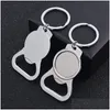 Ouvreurs Transfert de chaleur Bouteille de bière ouvre-trèche Keychain Pendant métal sublimation Blanque Couchette de bouchon bricolage Portable Tool Drop Livraison DHL0I