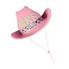 Berets Kiki Bride Hat Elegancki cowgirl inkrustowany dżernestony delikatne diamentowe koraliki ręczne