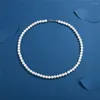 Kedjor pärlhalsband män enkel handgjorda strängpärla 2024 trendiga smycken för kvinnor flickor bröllop bankett halsband