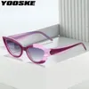 Sunglasses YOOSKE Trendy Cat Eye For Women Designer Irregular Sun Glasses Ladies Retro Crystal Multi Color Eyewear