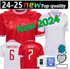 Dzieci Denmarks koszulka piłkarska Chicharito 2024 Euro Cup Camisetas Kit Kit narodowa drużyna domowa Wersja na wyjeździe gra piłkarska Christensen Jensen Eriksen Dolberg