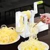 Spiralizer végétal avec 5 lames en acier inoxydable Veggie Spiral Slicer Curly Chopper Cutter Pâches Spaghetti Maker 240325