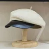Берец Японский дизайнерский дизайнерский кожа наклонные головы повседневные козырьки шляпа женские колпачки ретро роскошные конная конная летни