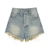 Women's Jeans High Waist Denim Shorts Korea Y2k Sexy Light Blue Waisted Femme VintageLadies Ins