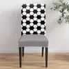 Chair Covers Football Black And White Geometric Dining Cover 4/6/8PCS Spandex Elastic Slipcover Case For Wedding Home Room