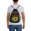 Backpack Outdoor Tragbare Weihnachtsblockchain Crypto Grafik Vintage Draw String Bags Fitnessbeutel