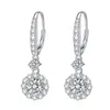 Stud Earrings S925 Silver Round Diamond Flower High End Small And Elegant Versatile Wholesale